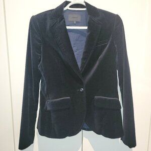 Vintage Cassis Cotton Velvet Jacket in Navy Size 4